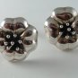 VINTAGE MEXICAN STERLING SILVER CLIP ON EARRINGS DESIGNER SIGNED
