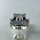 MAJOR MAJOR BLING STERLING SILVER HUGE CZ RING SZ 8 1/4