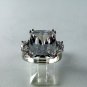 MAJOR MAJOR BLING STERLING SILVER HUGE CZ RING SZ 8 1/4