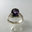 VINTAGE EVANS STERLING SILVER AMYTHEST RING SIZE 8