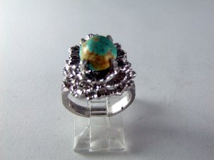 VINTAGE STYLE STERLING SILVER TURQUOISE ? RING SIZE 6