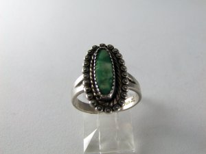 VINTAGE BELLS TRADING POST NATIVE AMERICAN STERLING TURQUOISE RING