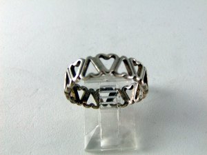 VINTAGE STERLING SILVER HEART AFTER HEART RING SZ 8