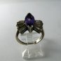 VINTAGE STYLE STERLING SILVER AMYTHEST COCKTAIL RING SZ 6