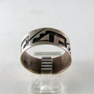VINTAGE MEXICAN MEXICO STERLING SILVER BAND RING SZ 9 3/4 SIGNED CD
