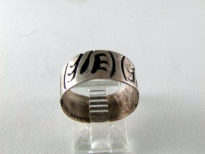 VINTAGE MEXICO MEXICAN STERLING SILVER BAND RING SIZE 7