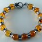 STERLING SILVER AND AMBER BRACELET