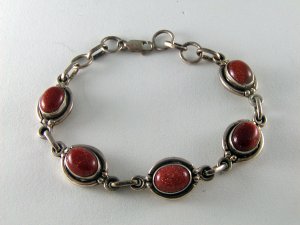 STERLING SILVER AND SPARKLY COPPERISH BRACELET