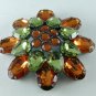 VINTAGE STYLE AMBER RHINESTONE BROOCH