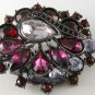 VINTAGE STYLE AMYTHEST RHINESTONE BROOCH
