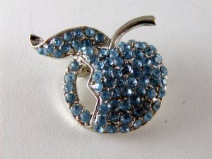 VINTAGE BLUE APPLE RHINESTONES FOR THE TEACHER