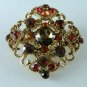 VINTAGE AMBER RHINESTONE BROOCH