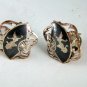 VINTAGE STERLING SILVER NIELLO SIAM CLIP ON EARRINGS