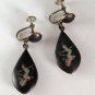 VINTAGE STERLING SILVER NIELLO SIAM DANGLEY SCREW BACK EARRINGS