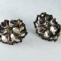 VINTAGE STERLING SILVER FLOWER SCREW BACK EARRINGS