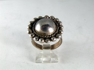 VINTAGE NATIVE AMERICAN STERLING SILVER BALL RING SZ 6