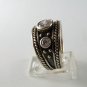 GOTHIC RENAISSANCE VINTAGE STYLE STERLING SILVER CZ RING SZ 9