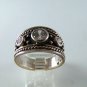 GOTHIC RENAISSANCE VINTAGE STYLE STERLING SILVER CZ RING SZ 9