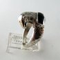 GOTHIC RENAISSANCE VINTAGE STYLE STERLING SILVER BLACK ONYX EAGLE RING SZ 11 1/4