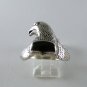 GOTHIC RENAISSANCE VINTAGE STYLE STERLING SILVER BLACK ONYX EAGLE RING SZ 11 1/4