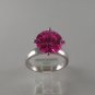 VINTAGE STYLE STERLING SILVER PINK CZ RING SIZE 9 1/4