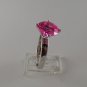 VINTAGE STYLE STERLING SILVER PINK CZ RING SIZE 9 1/4