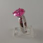VINTAGE STYLE STERLING SILVER PINK CZ RING SIZE 9 1/4
