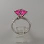 VINTAGE STYLE STERLING SILVER PINK CZ RING SIZE 9 1/4