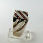 VINTAGE STYLE STERLING SILVER GARNET RING SZ 8 1/4