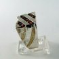 VINTAGE STYLE STERLING SILVER GARNET RING SZ 8 1/4