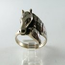 VINTAGE STERLING SILVER MOTHER HORSE COLT RING SZ 9 3/4