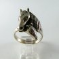 VINTAGE STERLING SILVER MOTHER HORSE COLT RING SZ 9 3/4