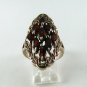 VINTAGE STERLING SILVER GARNET MARCASITES RING SIZE 8 1/2