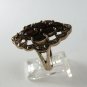 VINTAGE STERLING SILVER GARNET MARCASITES RING SIZE 8 1/2