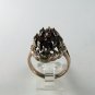 VINTAGE STERLING SILVER GARNET MARCASITES RING SIZE 8 1/2