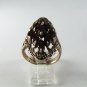 VINTAGE STERLING SILVER GARNET MARCASITES RING SIZE 8 1/2