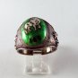 GOTHIC RENAISSANCE VINTAGE STERLING SILVER ENAMEL LEO LION ZODIAC RING SZ 9