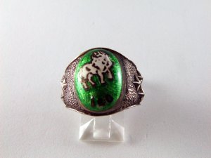 GOTHIC RENAISSANCE VINTAGE LEO ZODIAC STERLING SILVER RING SZ 5 3/4
