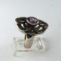 VINTAGE STERLING SILVER AMYTHEST MARCASITES RING SZ 8 1/4