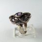 VINTAGE STERLING SILVER AMYTHEST MARCASITES RING SZ 8 1/4