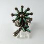 VINTAGE NATIVE AMERICAN STERLING SILVER TURQUOISE FLOWER RING SZ 5 1/2