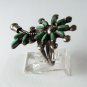 VINTAGE NATIVE AMERICAN STERLING SILVER TURQUOISE FLOWER RING SZ 5 1/2