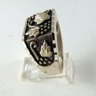 VINTAGE STYLE GRAPE LEAVES STERLING SILVER RING SZ 10 1/4