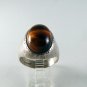 VINTAGE NATIVE AMERICAN STERLING SILVER TIGER EYE RING SZ 11 1/2