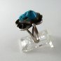 VINTAGE NATIVE AMERICAN STERLING SILVER TURQUOISE RING SIZE 5 1/2
