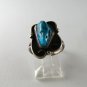 VINTAGE NATIVE AMERICAN STERLING SILVER TURQUOISE RING SIZE 5 1/2