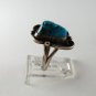 VINTAGE NATIVE AMERICAN STERLING SILVER TURQUOISE RING SIZE 5 1/2