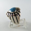 STERLING SILVER BLUE ONYX HEART RING SIZE 7 1/4