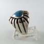 STERLING SILVER BLUE ONYX HEART RING SIZE 7 1/4