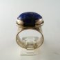 VINTAGE EGYPTIAN STYLE STERLING SILVER LAPIS RING SIZE 6 1/2